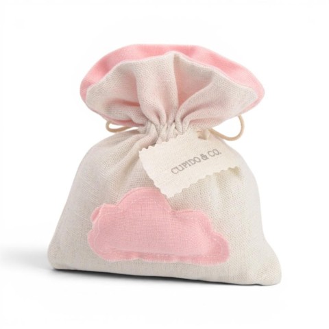 SACCH AVORIO COTONE NUVOLA ROSA  BIGLIETTO
